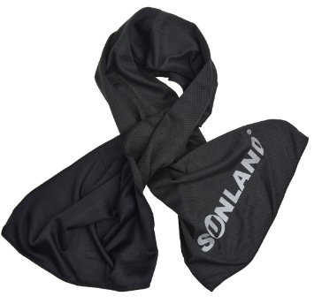 Sunland Soft Breathable Cooling Towel New Ice Fabric Gym Towel (Black)