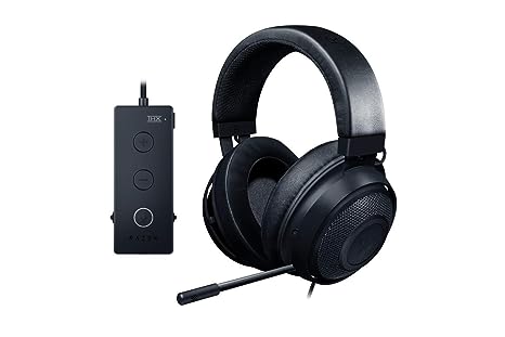 Razer Kraken Tournament Edition: THX Spatial Audio - Full Audio Control - Cooling Gel-Infused Ear Cushions - Gaming Headset Works with PC, PS4, Xbox One, Switch, & Mobile Devices - Black