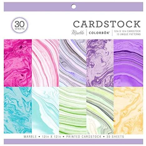 Cardstock Paper Pad Marble, 12" x 12" - 1 Set