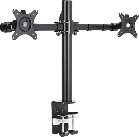 AmazonBasics Dual Monitor Stand - Height Adjustable Arm Mount, Steel