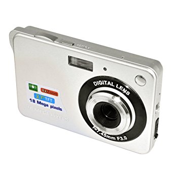 Digital Camera, ETTG Mini 18MP 2.7" 8 Zoom Anti-shake Full HD Digital Camera Family Recording-Sliver