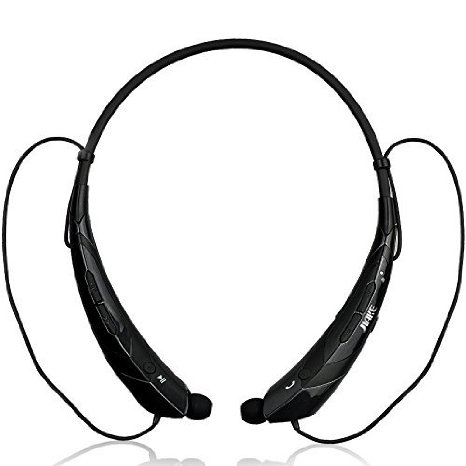 JIAKE Universal Wireless Headphone Bluetooth 4.0 Music Stereo Headset Vibration Neckband Style(Black)