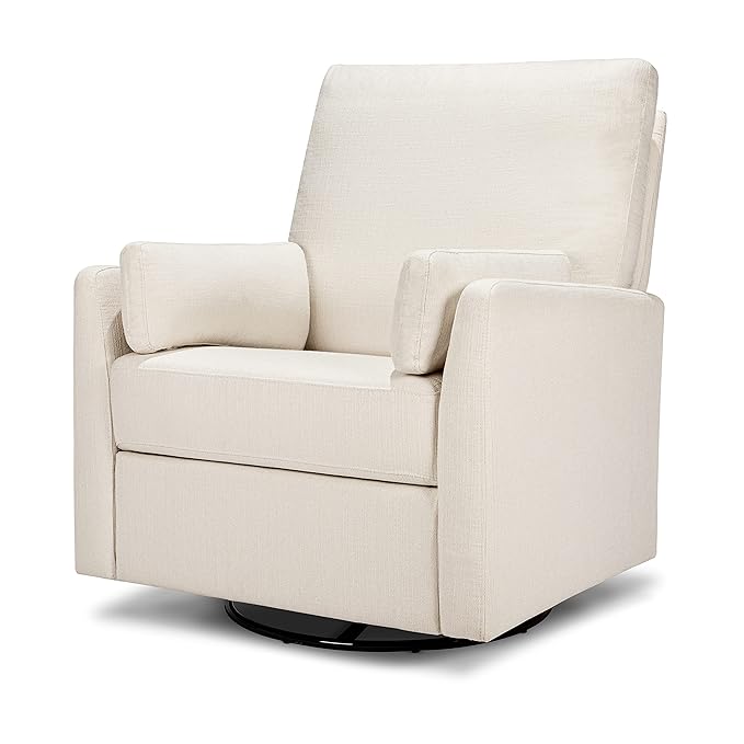 Carter's by DaVinci Ethan Swivel Recliner in Performance Cream Linen, GREENGUARD Gold & CertiPUR-US® Certified