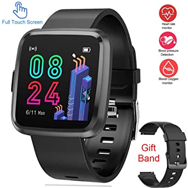 Smart Watch for Android iOS Phone,Full Touchscreen IP67 Waterproof Activity Fitness Tracker with Heart Rate Monitor Pedometer Sleep Monitor, Step Counter for Kids Women Men