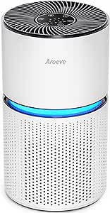 AROEVE Air Purifiers for Home Large Room Coverage Up to 1095 Sq.Ft Air Cleaner Remove Dust, Pet Dander, Pollen for Office, Bedroom, MK03- White