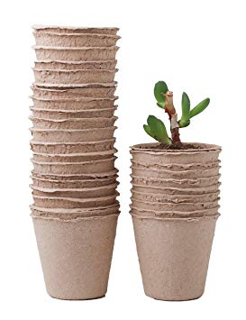 3" Peat Pots Pack of 60 By YXMYH -For Plant Starters, Seed Starting Pots,Seed Planters -Prevent Transplant Shock -Organic Biodegradable Pots 100% Eco-Friendly Enhance Aeration,3 inch