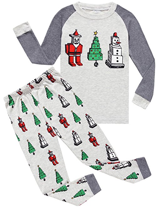 Boys Christmas Pajamas Little Kids Pjs Sets 100% Cotton Sleepwears Toddler Clothes