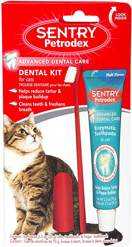 Petrodex Dental Kit for Cats, Malt Flavor Toothpaste, 2.5 oz