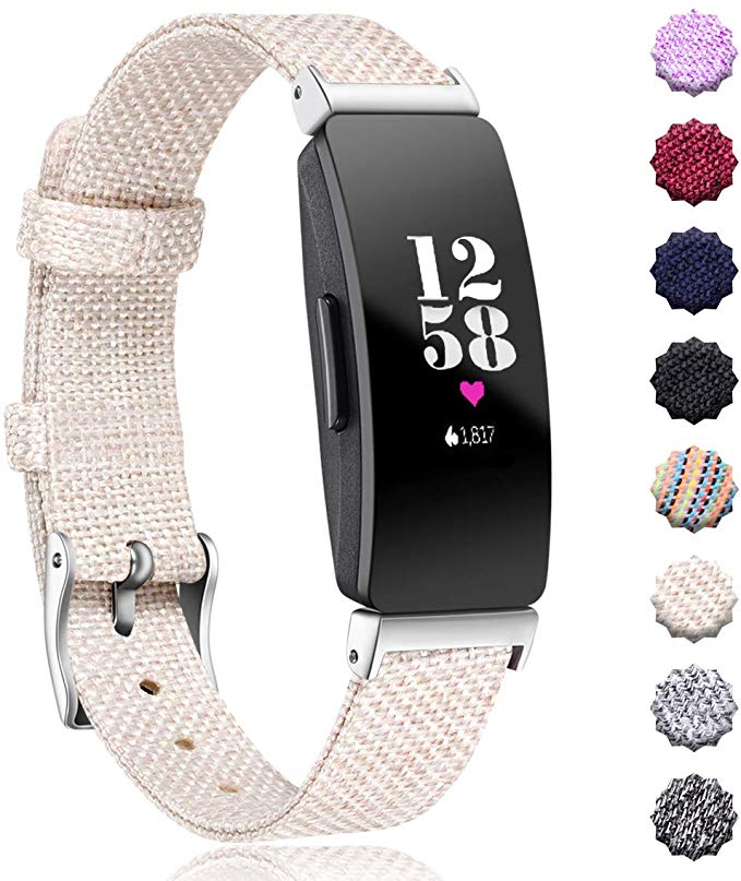 Maledan Replacement for Fitbit Inspire HR & Inspire Bands Women Men Large Small, Woven Fabric Accessories Strap Wrist Band Compatible with Fitbit Inspire & Inspire HR Fitness Tracker & Ace 2