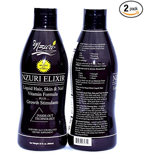Nzuri Elixir - Liquid Hair Vitamin Plus Growth Stimulants - 64 Ounces