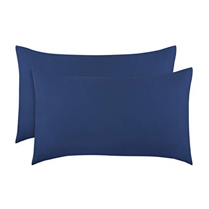EVERYDAY KIDS 2-Pack Toddler Travel Pillowcases -100% Soft Microfiber, Breathable and Hypoallergenic - 14" by 20" Kids Pillowcases fits Pillows 14x19, 13x18 or 12x16, Solid Navy.