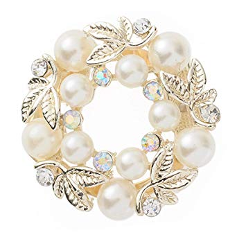 Bluelans® Luxury Sparkling Faux Pearl Rhinestone Scarf Ring Silk Scarf Clip Fashion Jewelry Gift