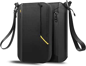 Spigen Life KD500 Klasden Passport Pouch case with RFID Blocking and SIM Card pin Travel Organizer for Family Passport Cover Holder for Men and Women - Black