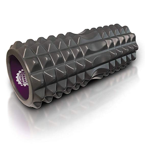 Planet Fitness Muscle Massager Foam Roller for Deep Tissue Massage, Back, Trigger Point Therapy, Grey