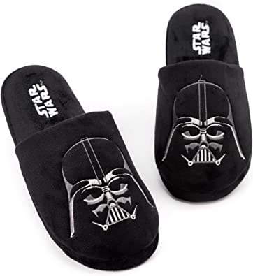 Star Wars Slippers for Men | Adults Dark Side Darth Vader House Shoes | Novelty Merchandise Gifts for Him | Memory Foam Polyester Slip On