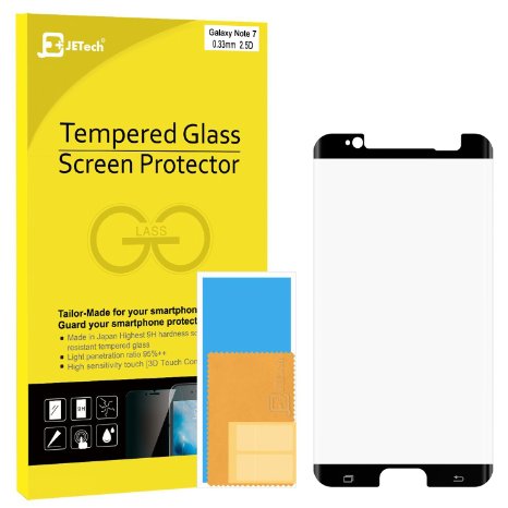 Galaxy Note 7 Screen Protector, JETech Tempered Glass Full Screen Screen Protector Film for Samsung Galaxy Note 7 (Black) - 0941