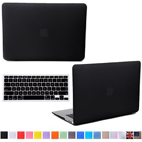 HDE MacBook Pro 15 Inch Retina Case Hard Shell Cover Rubberized Soft Touch   Keyboard Skin- Fits Mac Notebook 15.4" (No CD Drive) Model A1398 (Black)