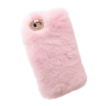 IPhone 6 Case, Veatool Luxury Stylish Fluffy Bling Rex Rabbit Fur Handmade Decorative Cover Case for iPhone 6s (4.7 inch) - Pink