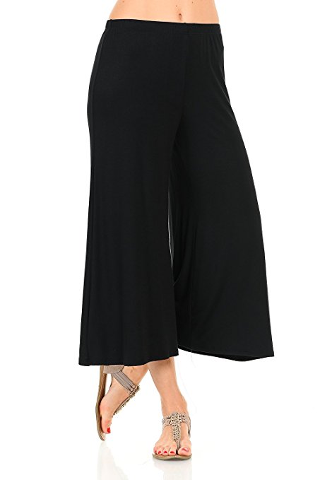 Iconic Luxe Women's Elastic Waist Jersey Culottes Pants