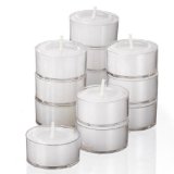 Stock Your Home Unscented Tealight Candles with Clear Cup Color White Set of 30 8 hour burn time