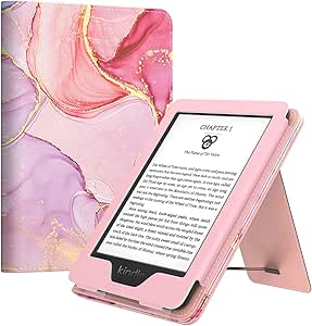 MoKo Case for 6.8" Kindle Paperwhite (11th Gen-2021) and Kindle Paperwhite Signature Edition, Slim PU Shell Cover Case with Auto-Wake/Sleep for Kindle Paperwhite 2021 E-Reader, Light Pink Gold Marble