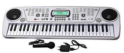 FIZZYTECH 54 Key Piano Keyboard Toy with DC Power Option, Recording and Mic for Kids - 2018 Latest Brandstand Electronic Keyboard 54 Key Musical Piano with Microphone Model 5407