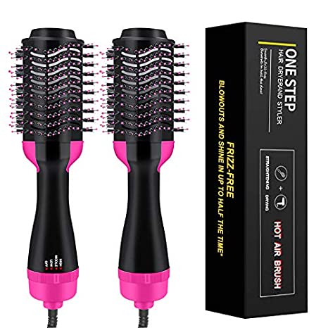 Hair Dryer Brush 3 in 1 One Step Hot Air Brush and Volumizer Hair Dryer Straightener Curler Styling Comb Blow Dryer