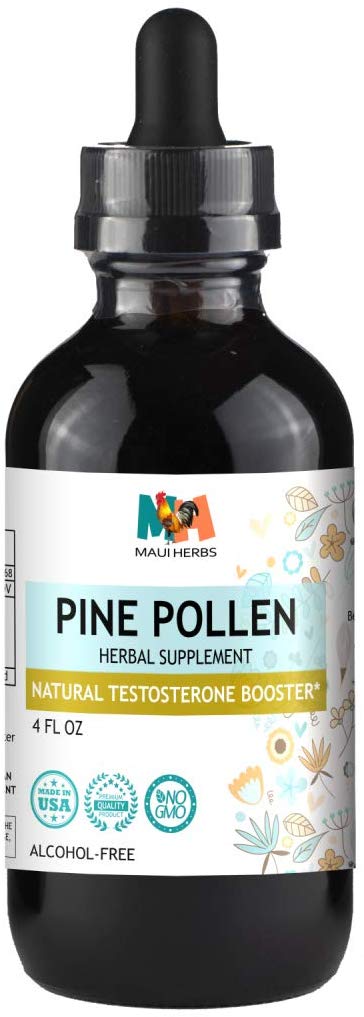 Pine Pollen Testosterone Tincture Alcohol-Free Liquid Extract, Pine Pollen (Scots Pine, Pinus sylvestris) (4 FL OZ)
