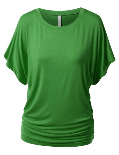 URBANCLEO Womens Short Sleeve Dolman Drape Top Shirts (PLUS Size Available)
