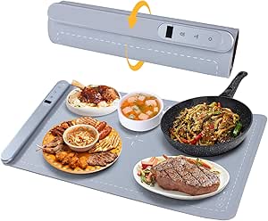 Warming Mat for Food,LNNIW Food Warming Mat,Warming Trays for Buffets Party and Home Daily Use,Heating Fastly in 10s,Portable Design,Timed Function for Your Family.