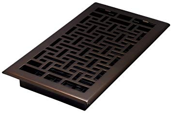 Decor Grates AJH612-RB Oriental Floor Register, 6-Inch by 12-Inch, Rubbed Bronze