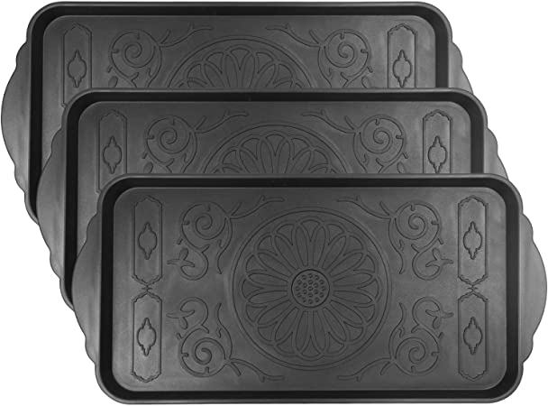 Fasmov 3 Pack Friendly Utility Boot Tray Mat Multi-Purpose Anti-Slip Tray Mat Boots, Dog Food Bowls, Gardening, Laundry, Kitchen, Garage, Entryway, 30.7" x 15"