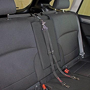 Bushwhacker - Paws n Claws Two Dog Tangle Free Tether Vehicle Adjustable Restraint K9 Backseat Leash Truck Seat Belt Split Double Lead Car Harness Pet Barrier SUV Carrier Extender Cover Tie Out Car 2