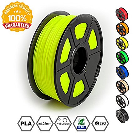 3D Printer Filament PLA Yellow - PLA Filament 1.75 mm SUNLU,Low Odor Dimensional Accuracy  /- 0.02 mm 3D Printing Filament,2.2 LBS (1KG) Spool 3D Printer Filament for 3D Printers & 3D Pens,Yellow