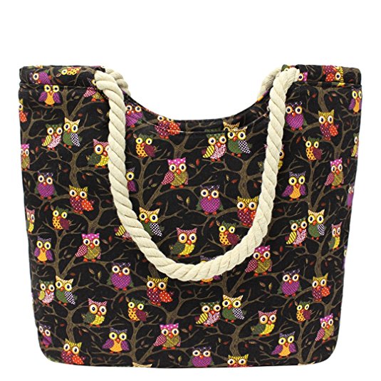Naimo New Women's Large Capacity Stripe Canvas Handbag Leisure Shoulder Bag Tote