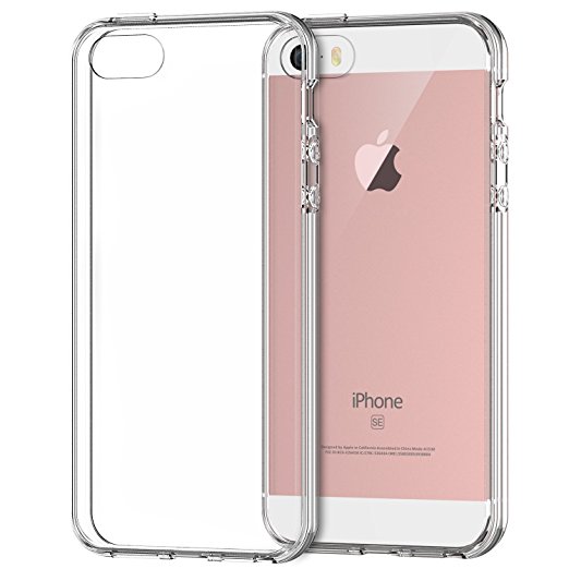 iPhone 5s Case, JETech iPhone SE Case Bumper Shock-Absorption Bumper and Anti-Scratch Clear Back for iPhone SE/5/5S (HD Clear) - 0426