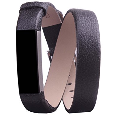 Replace Fitbit Alta Leather Bands for Fitbit Alta Smart Watch.Apply the Wristband Package(Black Long Leather)