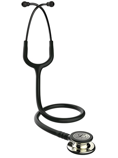 3M Littmann 5861 Classic III Stethoscope, Champagne Finish Chest Piece, Black Tube, Smoke Stem and Headset, 27"