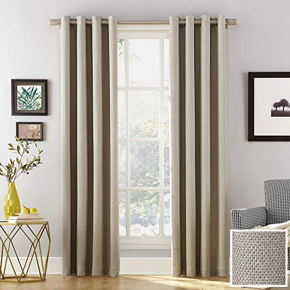 Sun Zero Baxter Theater Grade Extreme 100% Blackout Curtain Panel, 52" x 84", Stone Beige