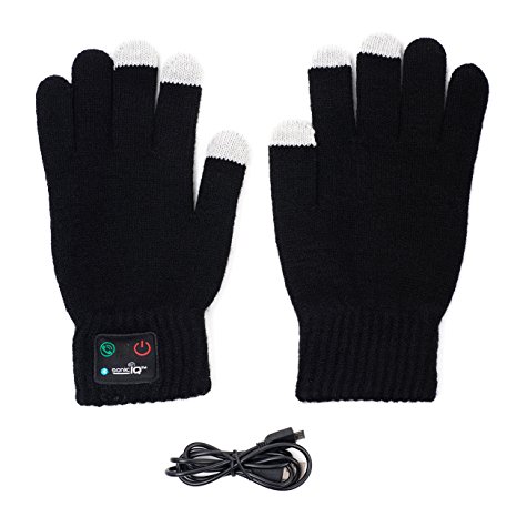 Wireless Bluetooth Gloves for Iphone, Ipad, Android, Phones and Tablets - Built in Bluetooth Speaker. Talk and Listen Using Fingers for up to 6 Hours