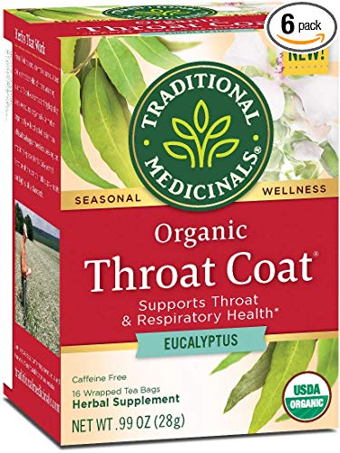 Traditional Medicinals Organic Throat Coat Eucalyptus Tea (Pack of 6)