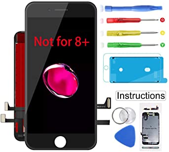 Tapkio for iPhone 8 Screen Replacement Black (4.7") LCD Digitizer Touch Screen Assembly Set with 3D Touch Replacement, Repair Tools Kit, Screen Protector
