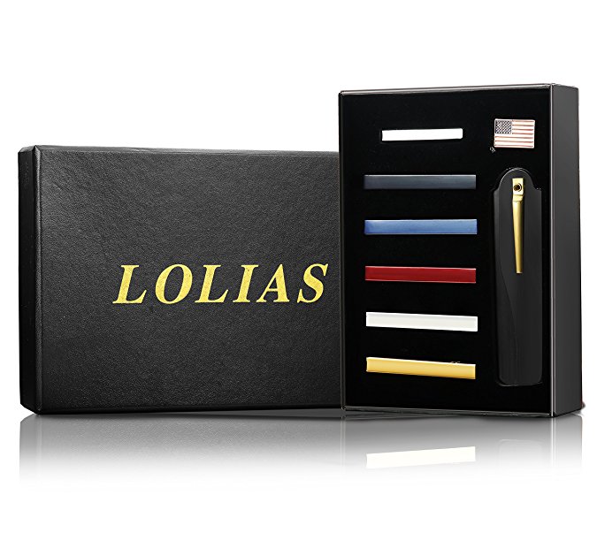 LOLIAS 4-8 Pcs Mens Tie Clip Set Skinny Tie Clip Silver-tone Black Gray Tie Bar Clip with Gift Case Tie Clip