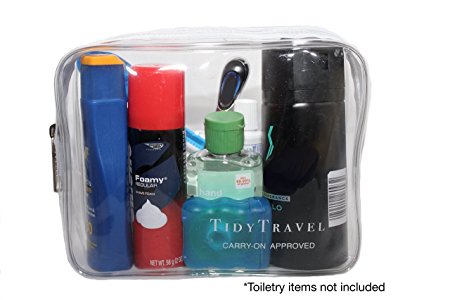 TSA Approved Clear Travel Toiletry 3-1-1 Bag | Quart Sized with Zipper | Airline Compliant | Carry-On Luggage