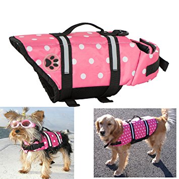 Designer Dog Life Jacket Pet Saver Vest Coat Floation Float Ait Buoyancy