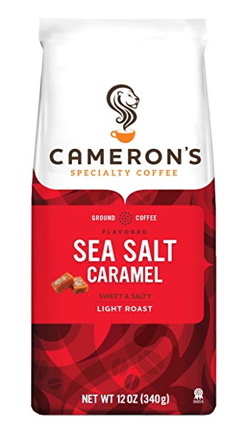 Cameron's Coffee Roasted Ground Coffee Bag, Flavored, Sea Salt Caramel, 12 Ounce