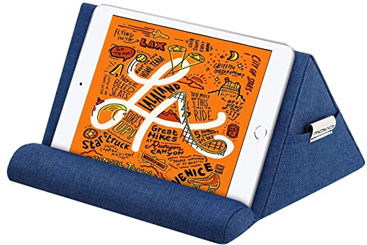 MoKo Tablet Pillow Stand, Pillow Lap Holder for iPad Tablet up to 11" for Xmas Gift, eReaders, Fit iPad 9 10.2", iPad Mini 6 8.3", iPad Pro 11/10.5/9.7, Air 4 Mini 5, Galaxy Tab S6/S7, Navy Blue