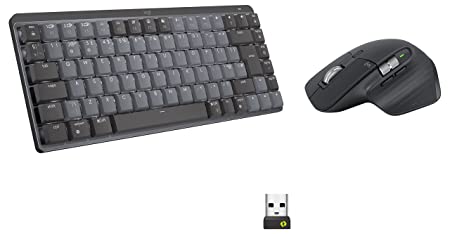 Logitech MX Mechanical Mini Minimalist Illuminated Performance Keyboard MX Master 3S Performance Wireless Mouse