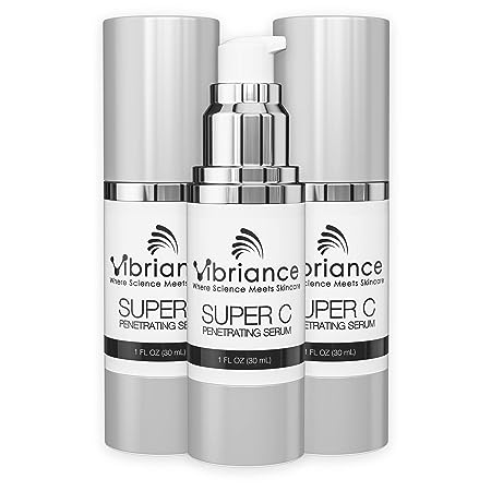 Vibriance Super C Serum for Mature Skin, All-In-One Formula Hydrates, Firms, Lifts, Targets Age Spots, Wrinkles, and Smooths Skin, 1 fl oz (30 ml), Pack of 3