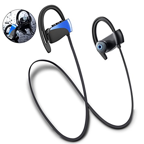 Topsion Wireless Earphones Bluetooth CSR 4.1 In-Ear Stereo Headset IPX5 Waterproof Noise-Canceling with Mic (Blue)